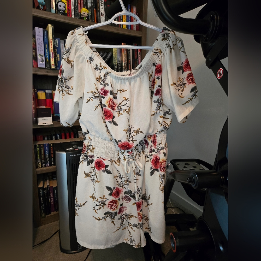 SHEIN Floral Off-Shoulder Jumpsuit